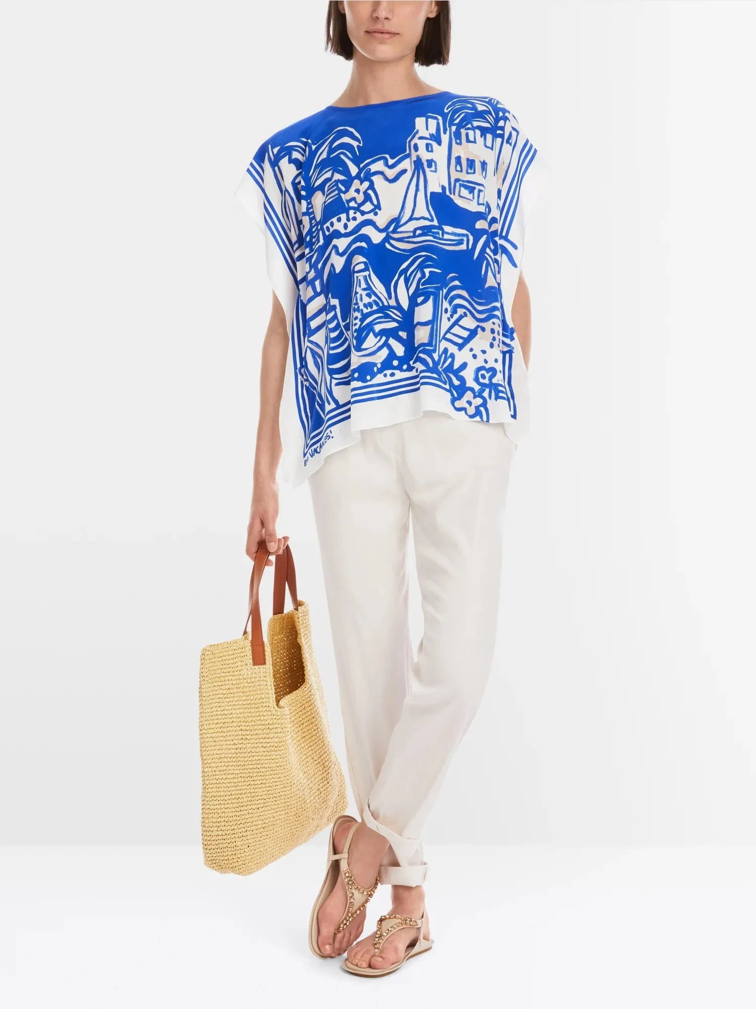 Marc Cain Blue Elegant slip blouse
