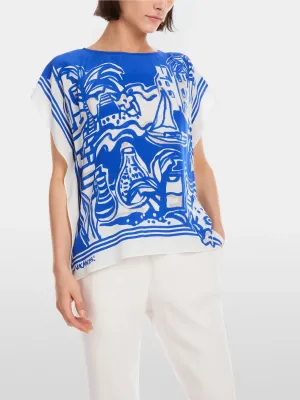 Marc Cain Blue Elegant slip blouse