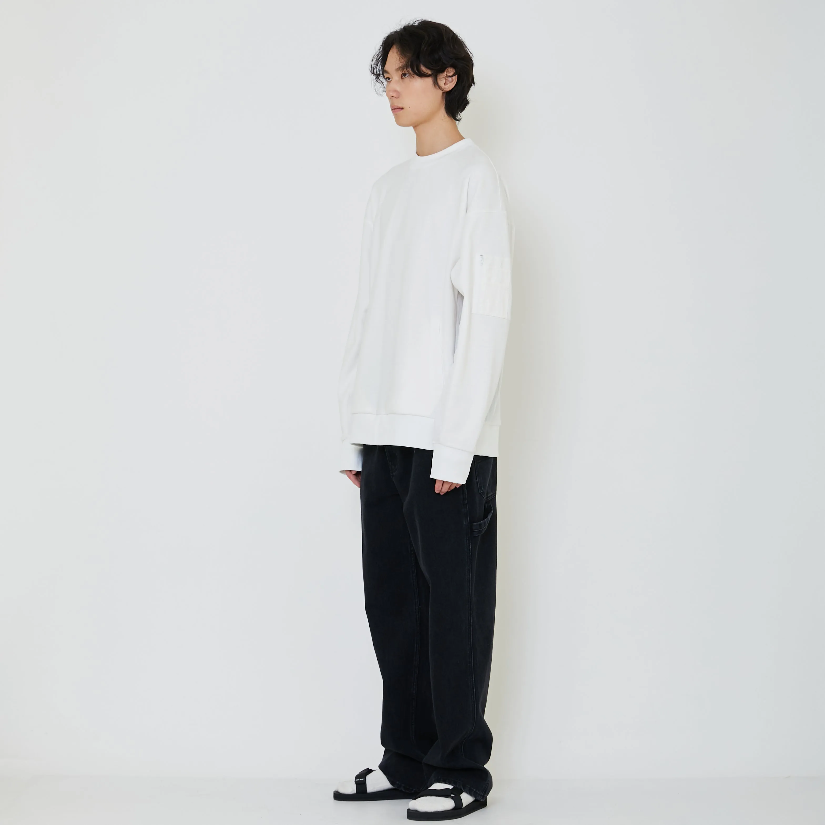 Men Oversized Sweatshirt - Off White - SM2402031A