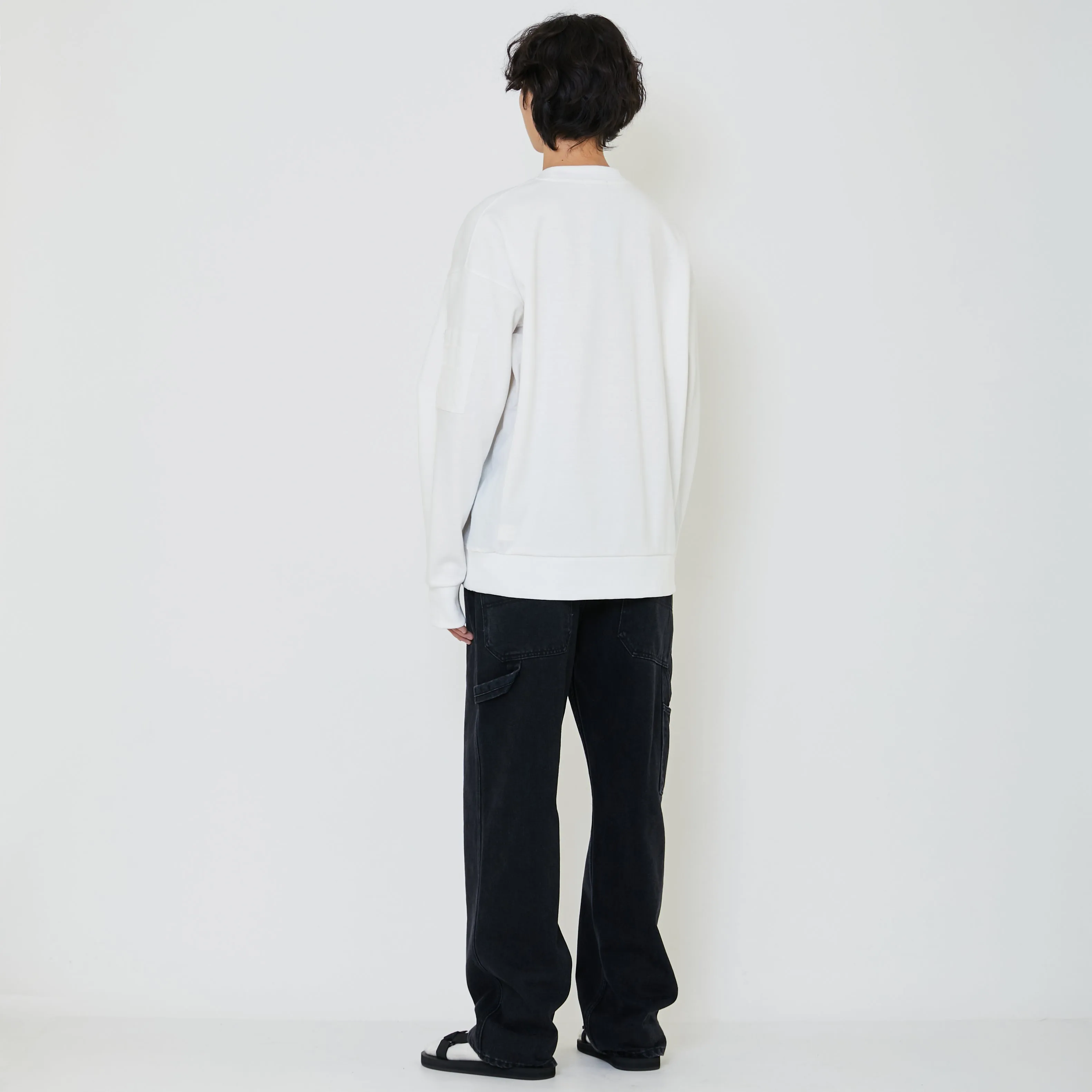 Men Oversized Sweatshirt - Off White - SM2402031A