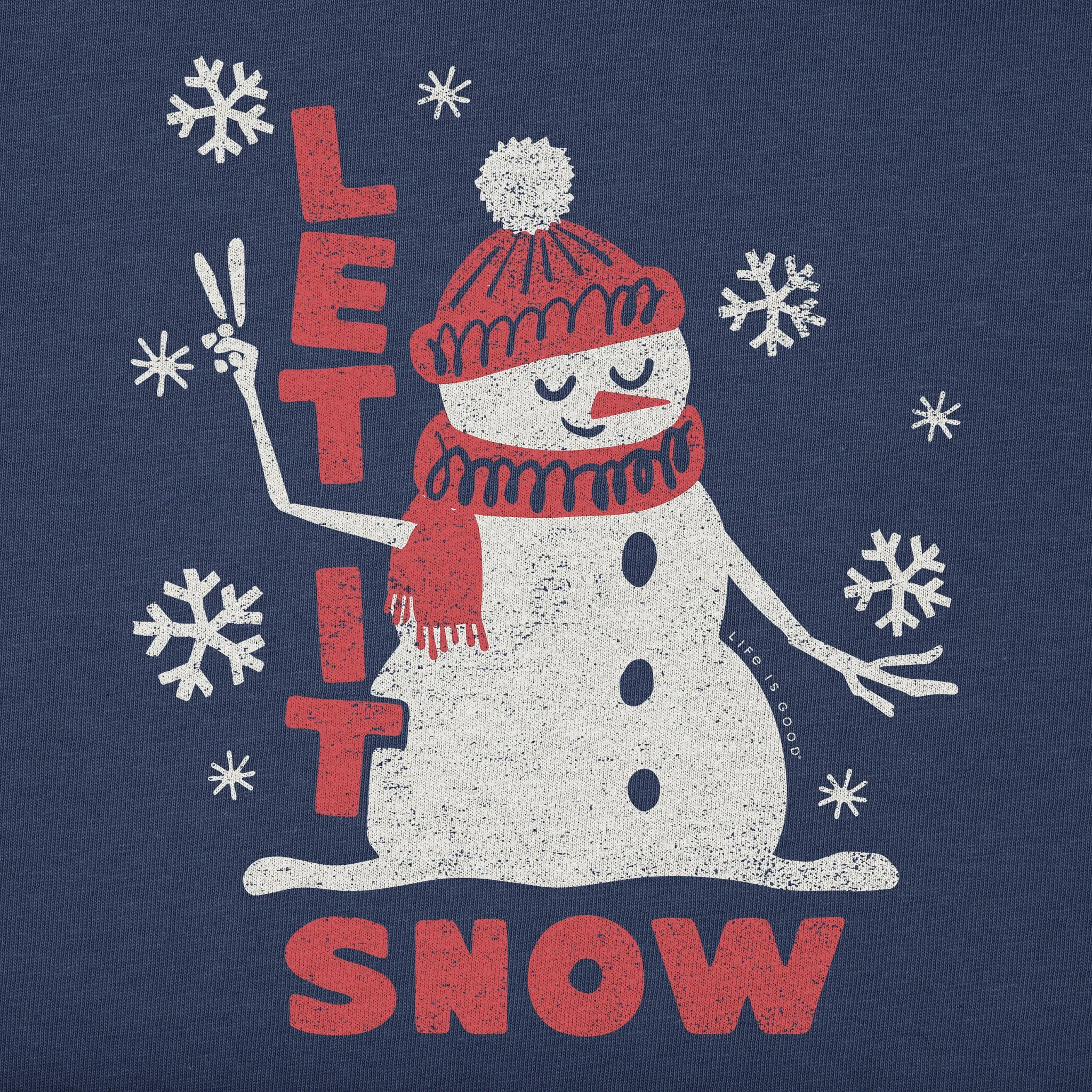 Men's Let it Snow Snowman Short Sleeve Crusher Tee