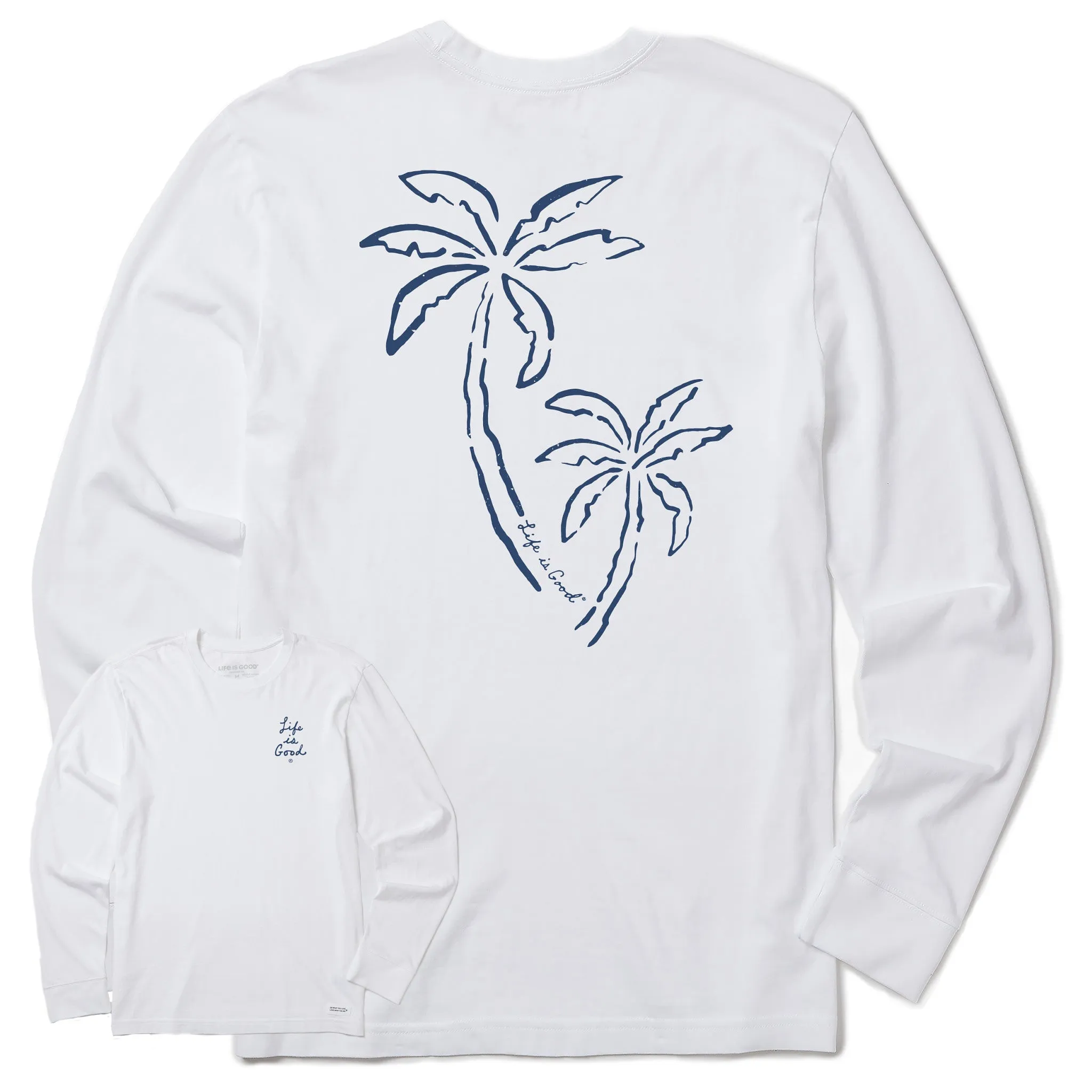 Men's Two Simple Palms Long Sleeve Crusher Tee