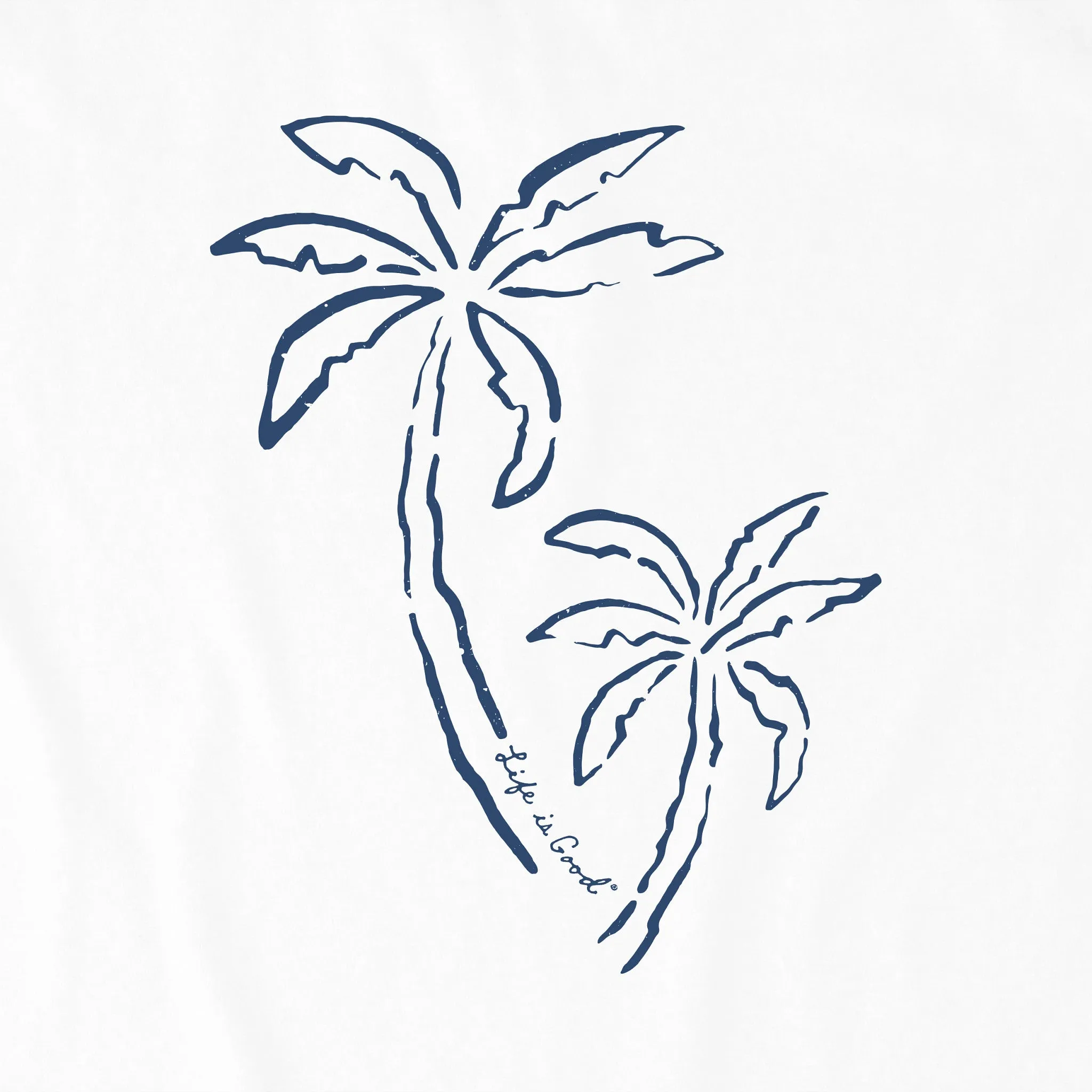 Men's Two Simple Palms Long Sleeve Crusher Tee