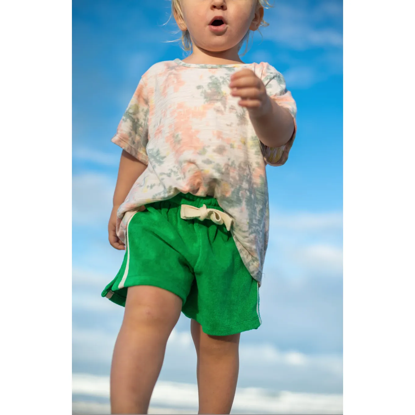 Mini Terry Towelling Shorts Green