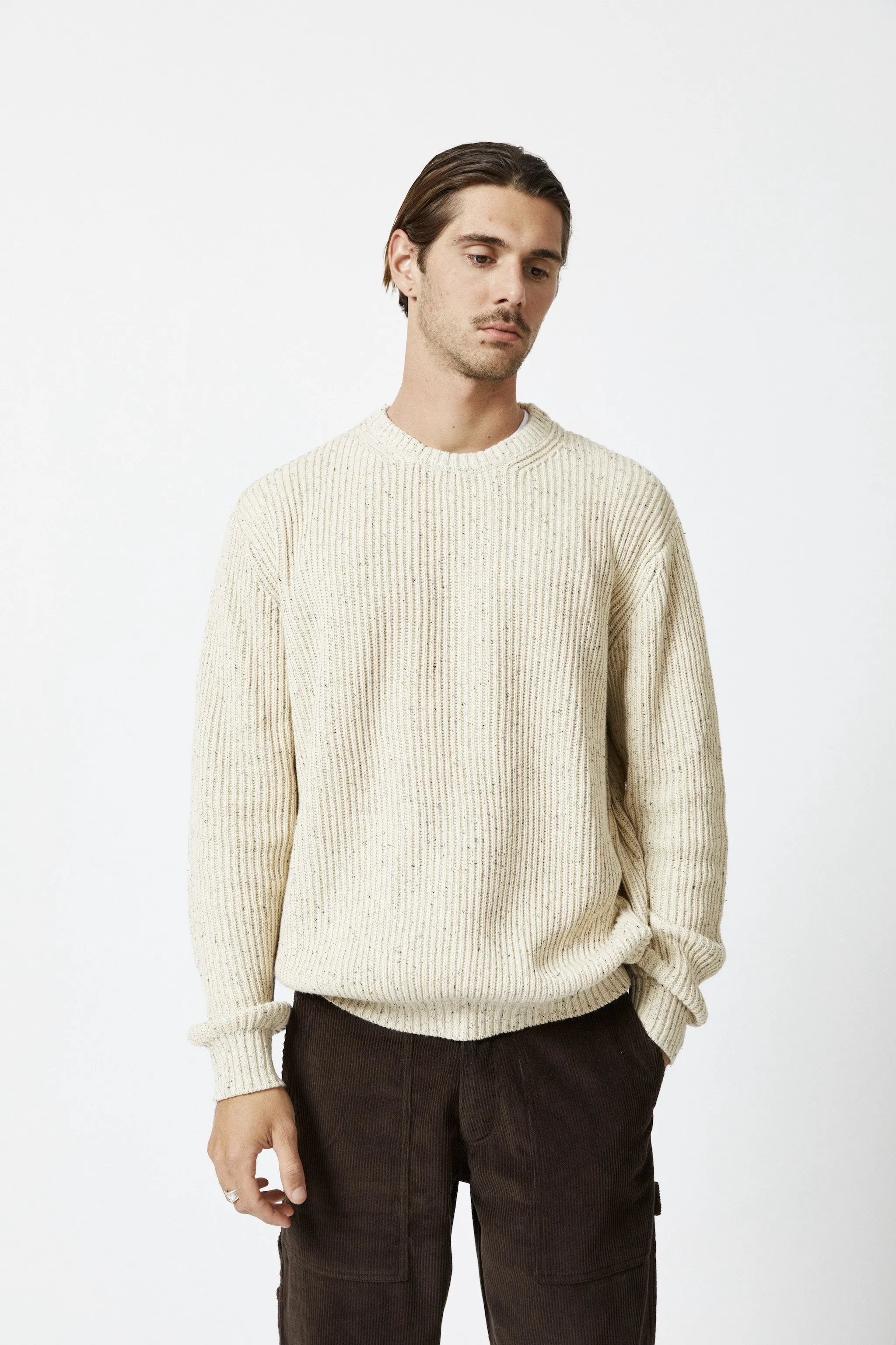 Mr Simple Fisher Chunky Knit in Oatmeal