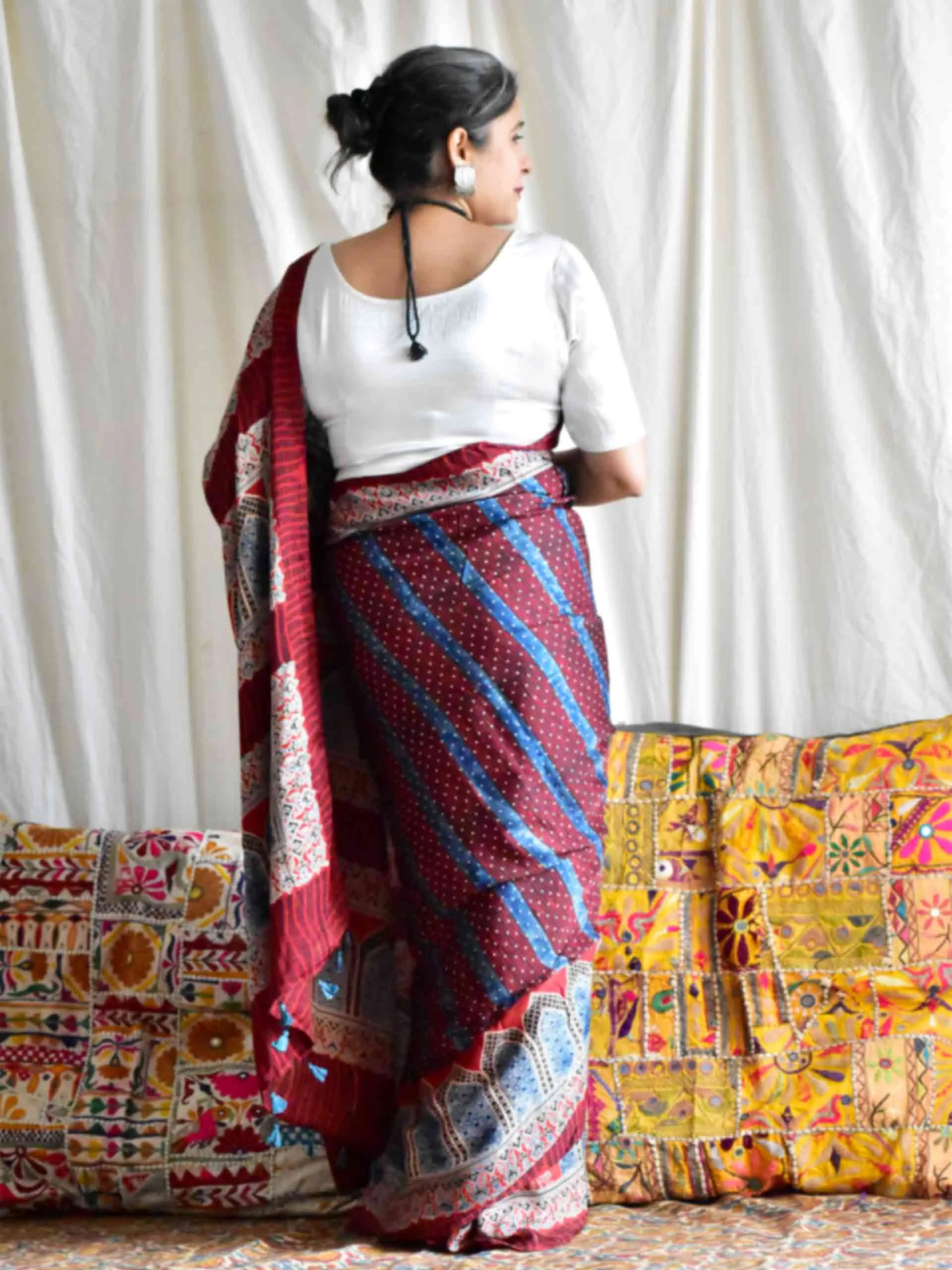 Nanditha - Ajrakh modal Silk Saree