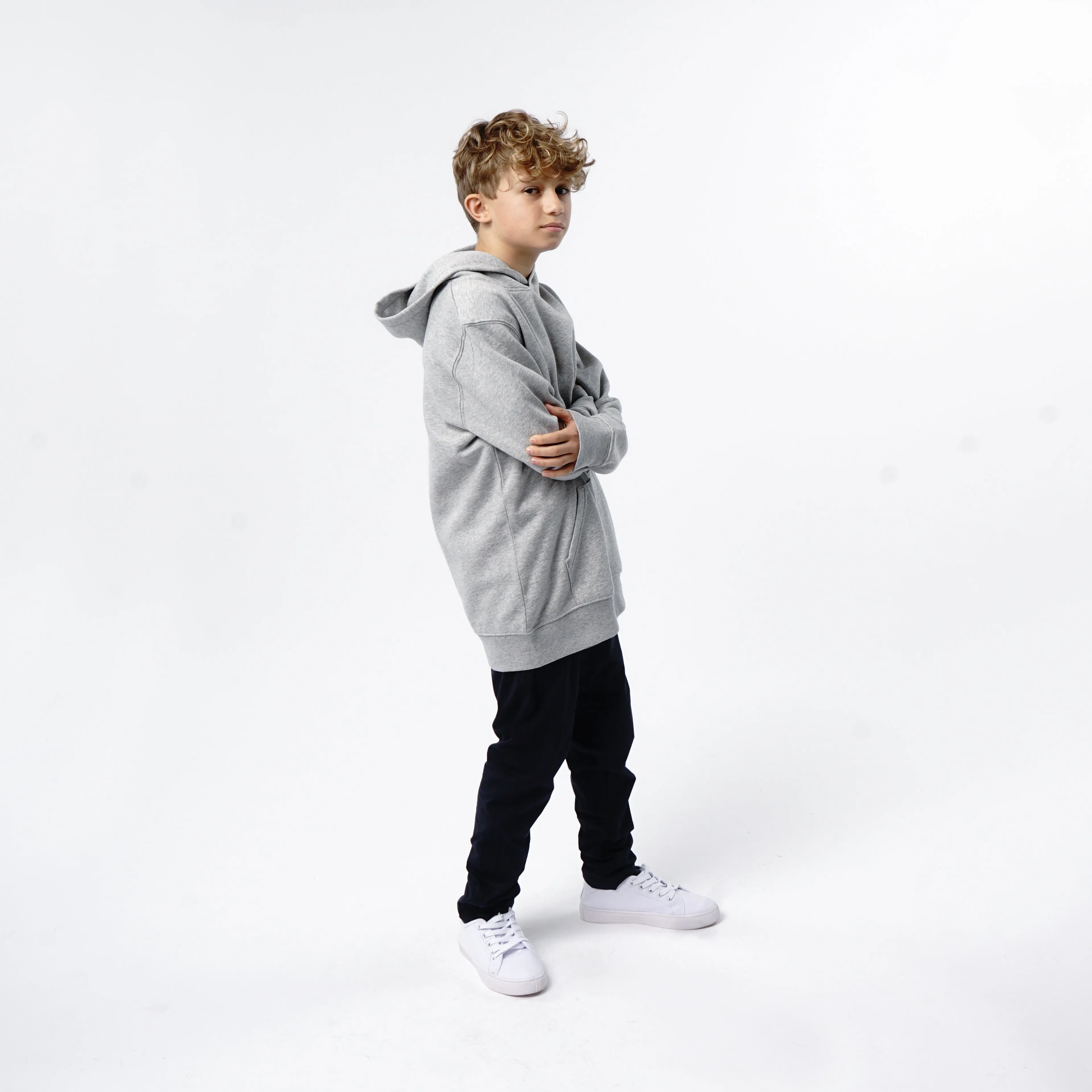Omnitau Kid's Team Sports Organic Cotton Hoodie - Heather Grey