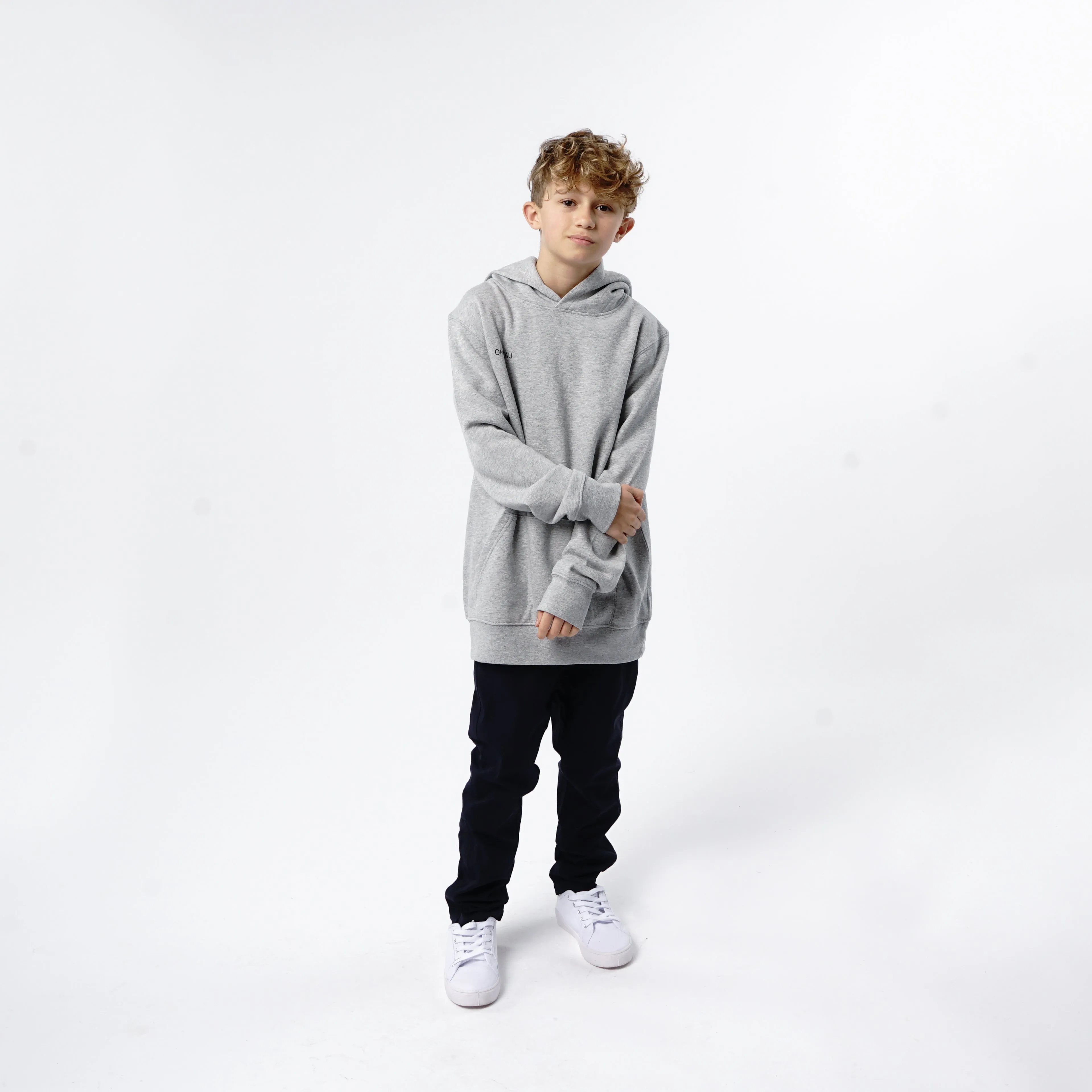 Omnitau Kid's Team Sports Organic Cotton Hoodie - Heather Grey