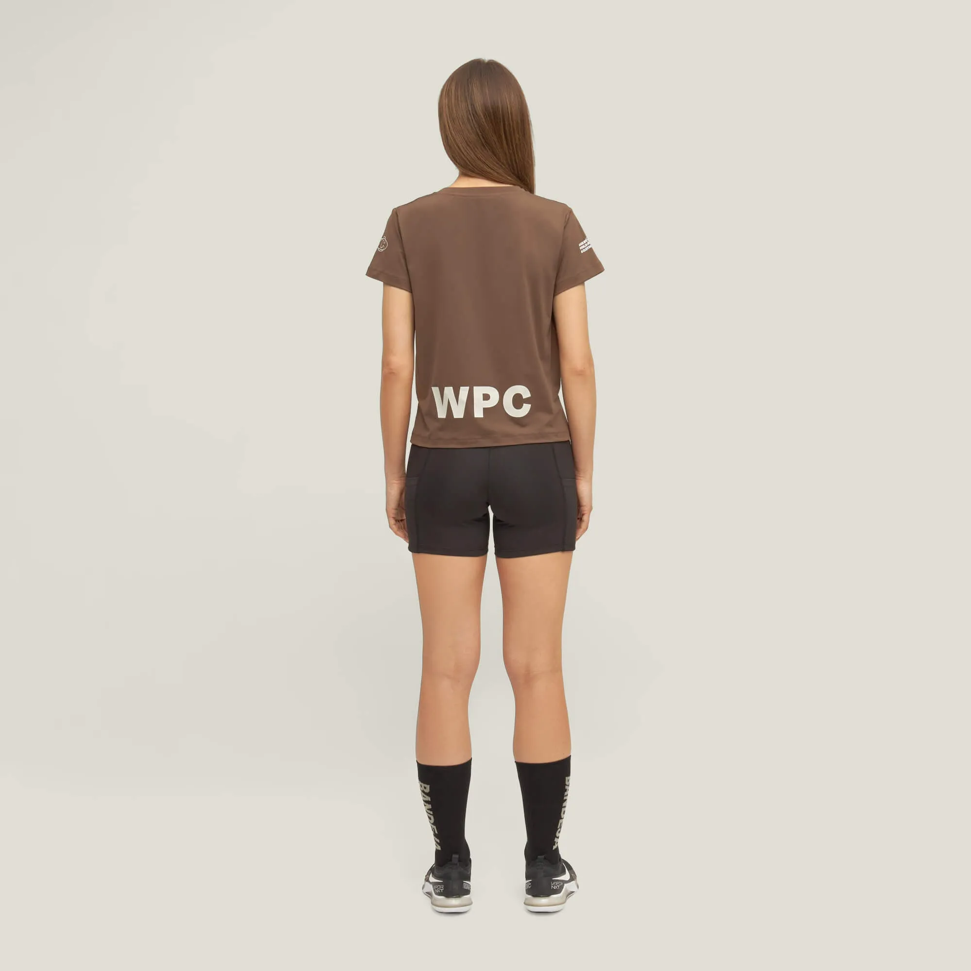 Oncourt Crop WPC  T-Shirt - Espresso