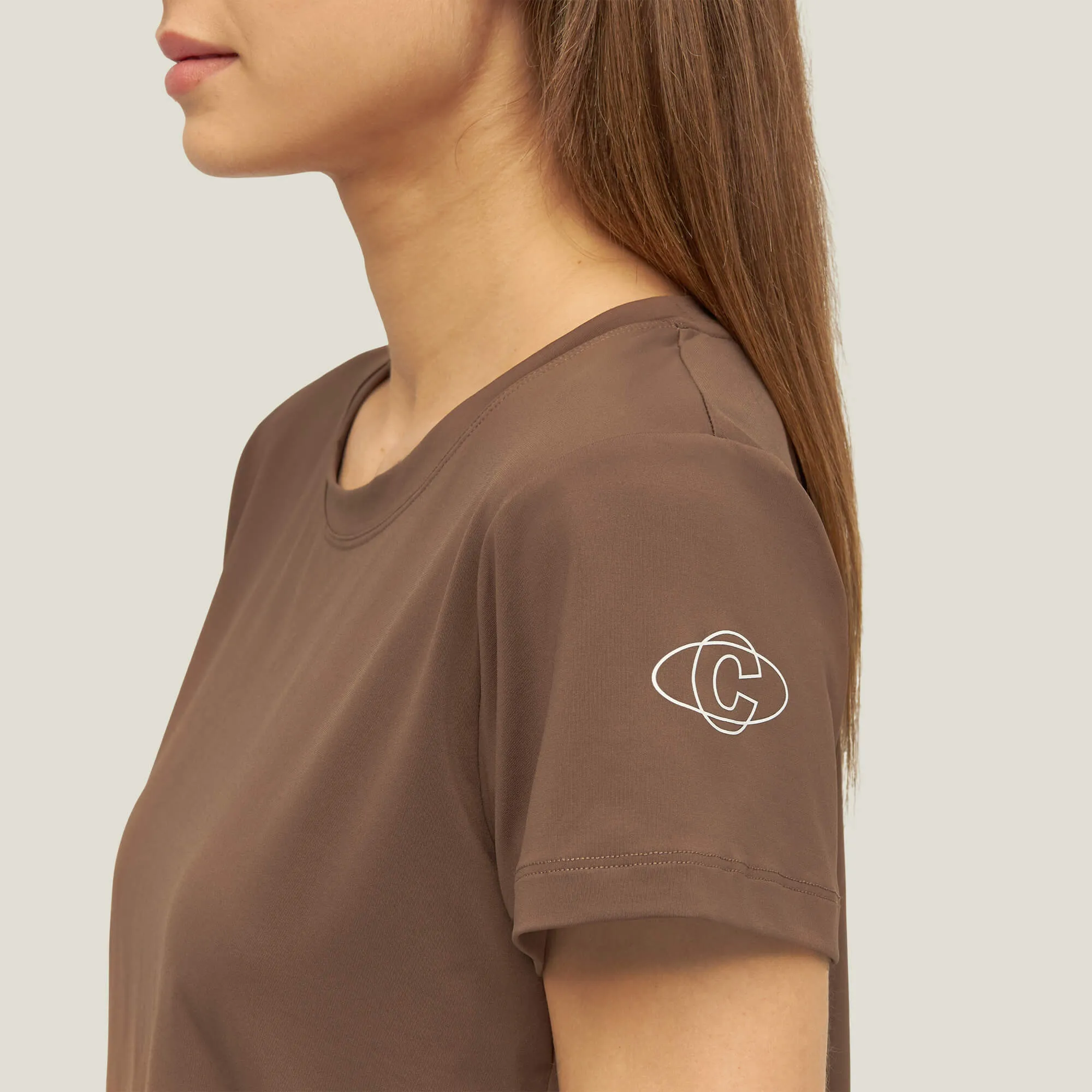 Oncourt Crop WPC  T-Shirt - Espresso