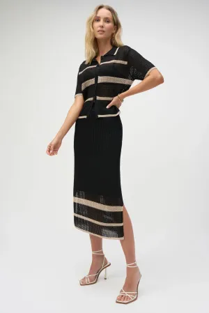 Open Knit Stitch Stripe Sweater