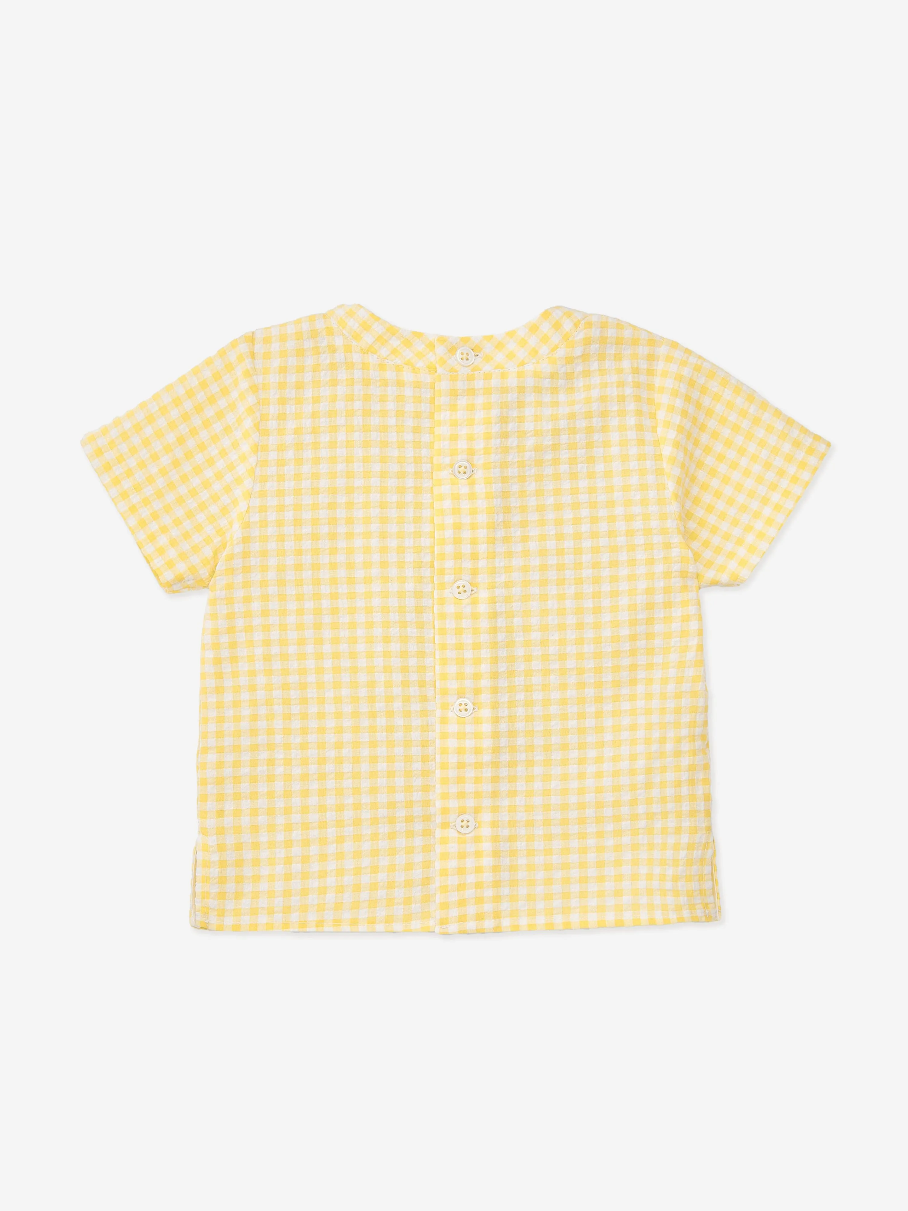 Paz Rodriguez Baby Boys Dungaree Shorts Set in Multicolour