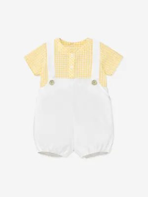 Paz Rodriguez Baby Boys Dungaree Shorts Set in Multicolour