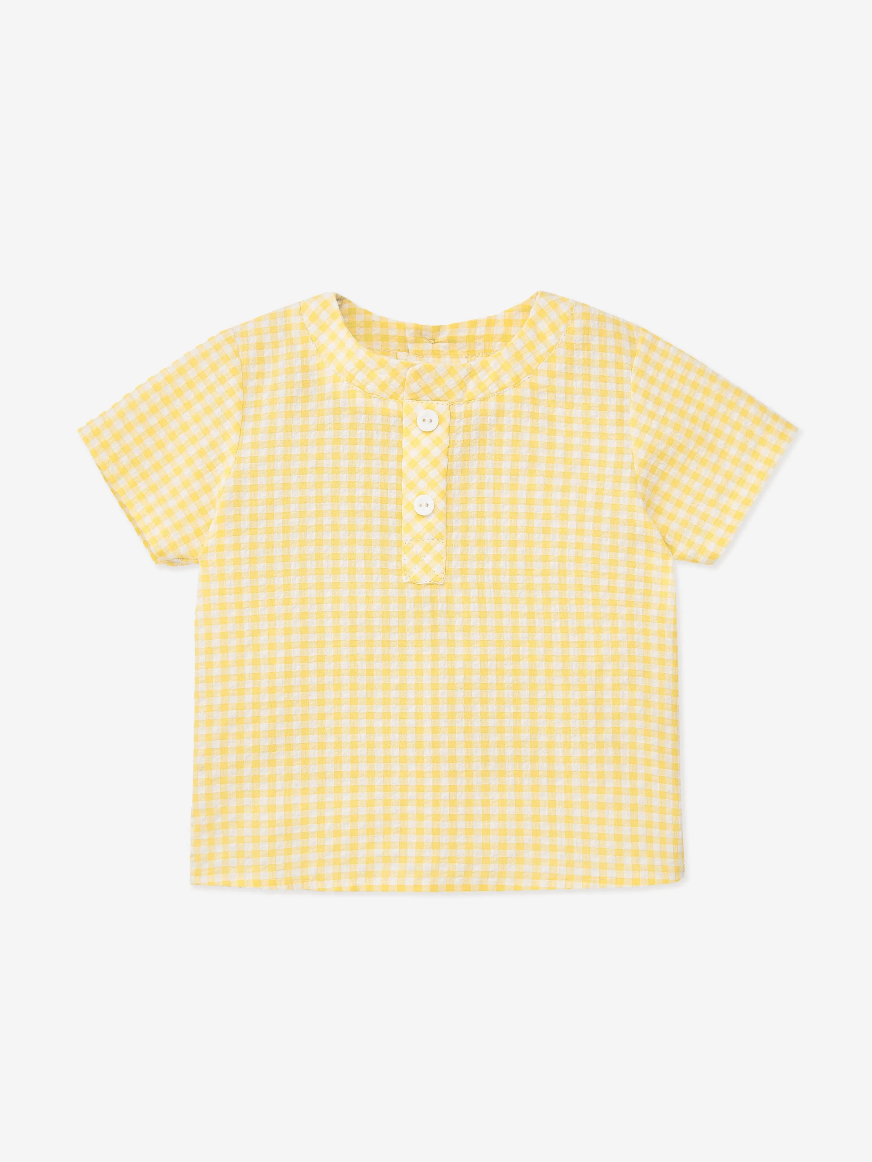 Paz Rodriguez Baby Boys Dungaree Shorts Set in Multicolour