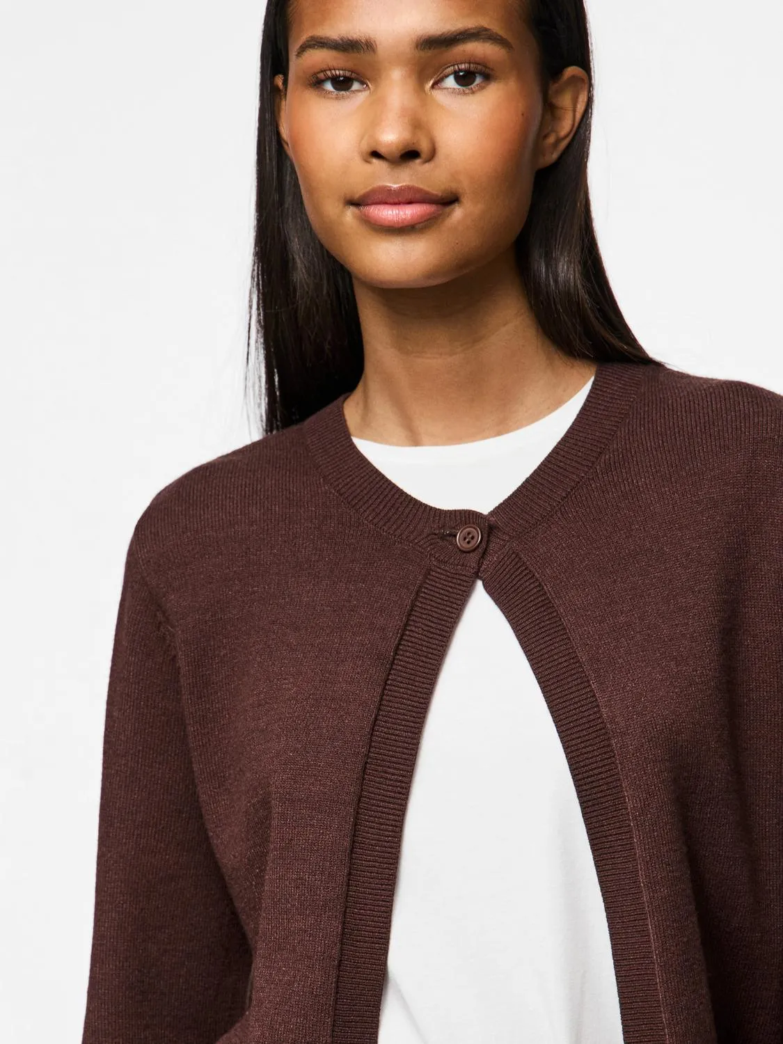 PCDIMA Knit Cardigan - Chicory Coffee
