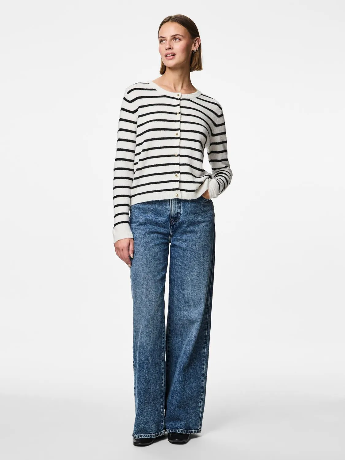PCNADDYA Knit Cardigan - Cloud Dancer