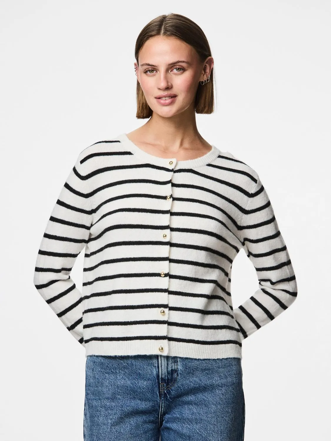 PCNADDYA Knit Cardigan - Cloud Dancer