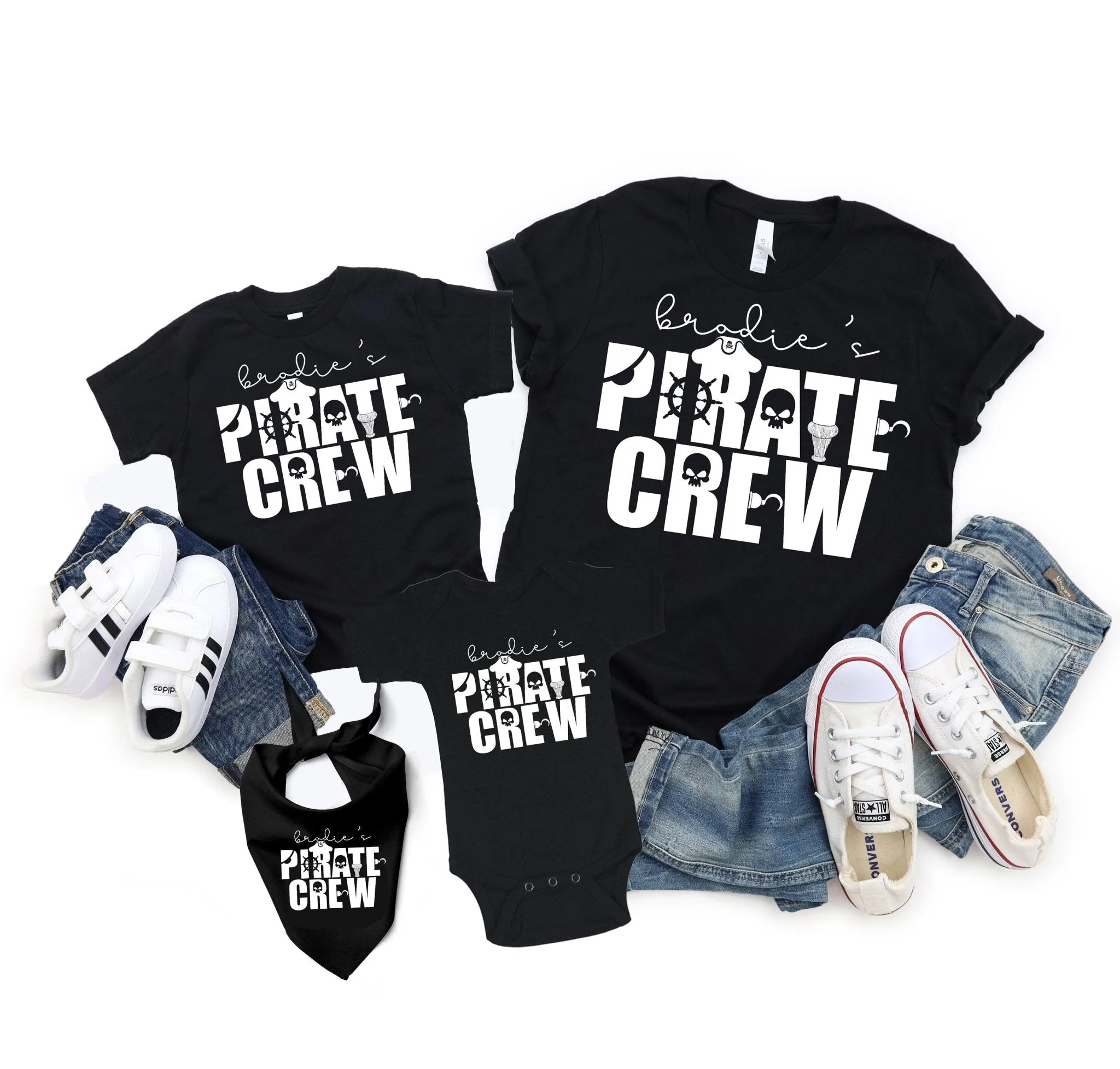Pirate Crew Birthday Matching Family Shirts Boy's Pirate Party Family Shirts