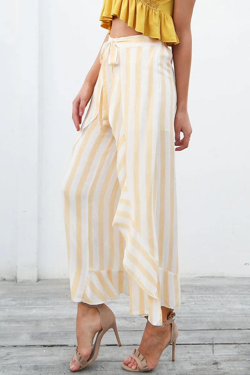 REBEL’S RUFFLE STRIPED PANTS