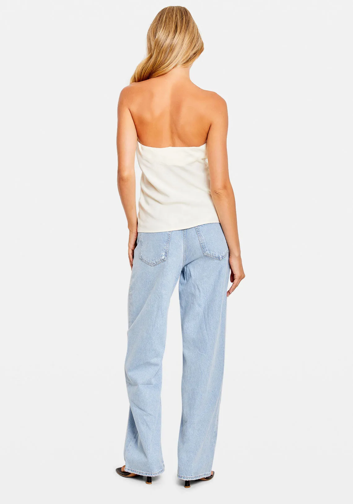 SATINY TUBE TOP CREME