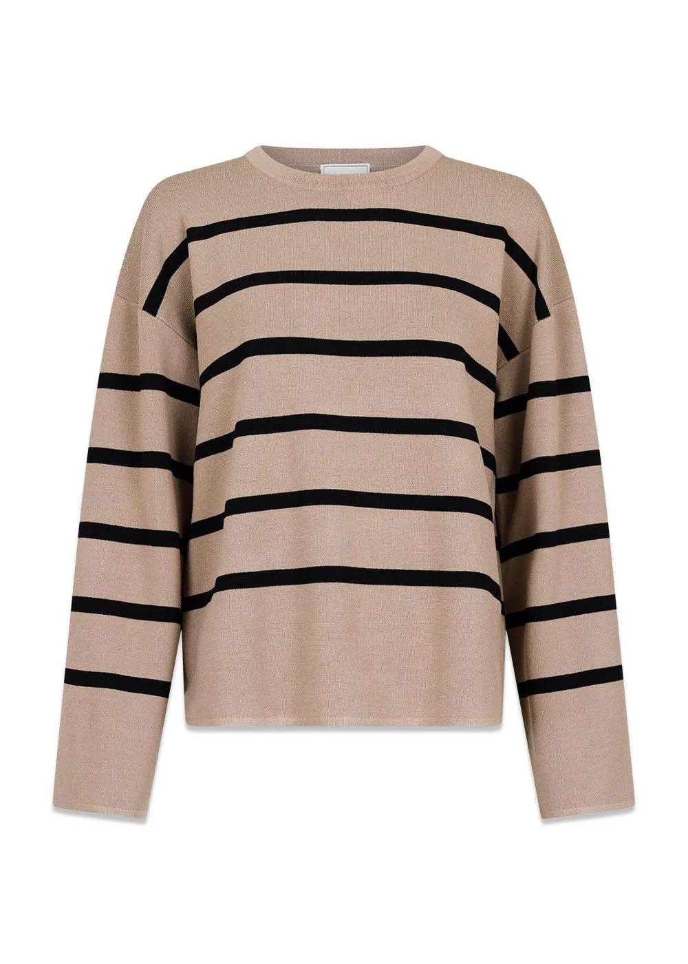 Shana Stripe Knit Blouse - Khaki