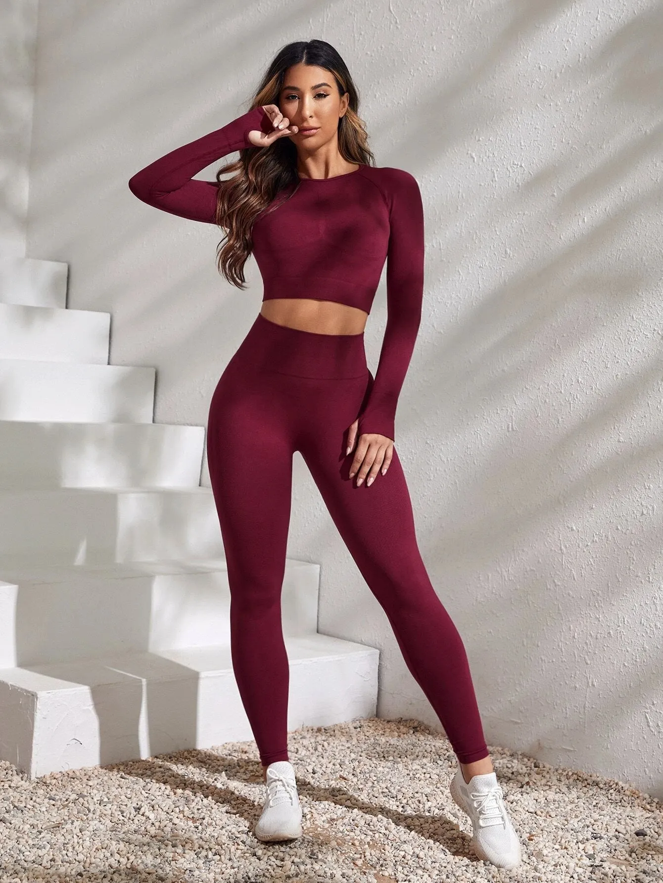 SHEIN Yoga Basic 2pcs  Seamless Fitness Suit