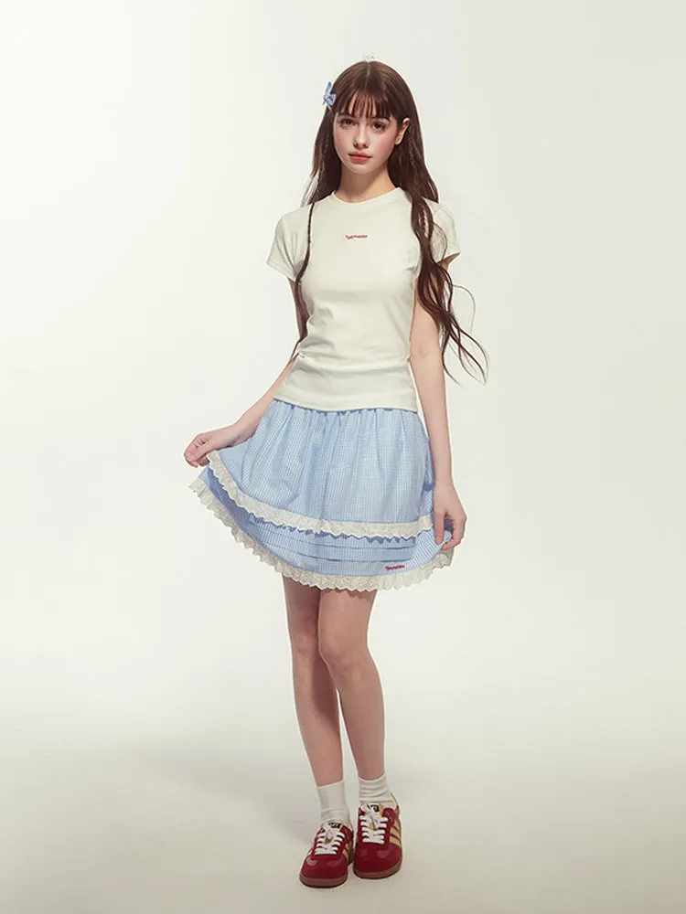 Simple Crew-Necl Half-Sleeve T-Shirt