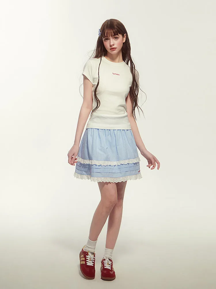 Simple Crew-Necl Half-Sleeve T-Shirt