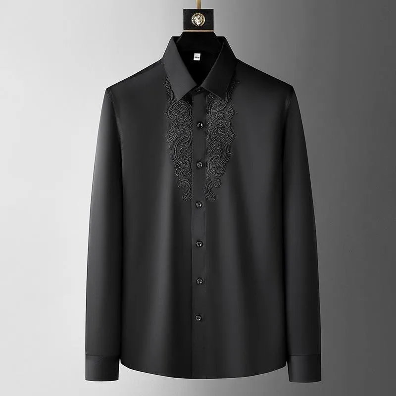 Simple embroidery ironed diamond shirt