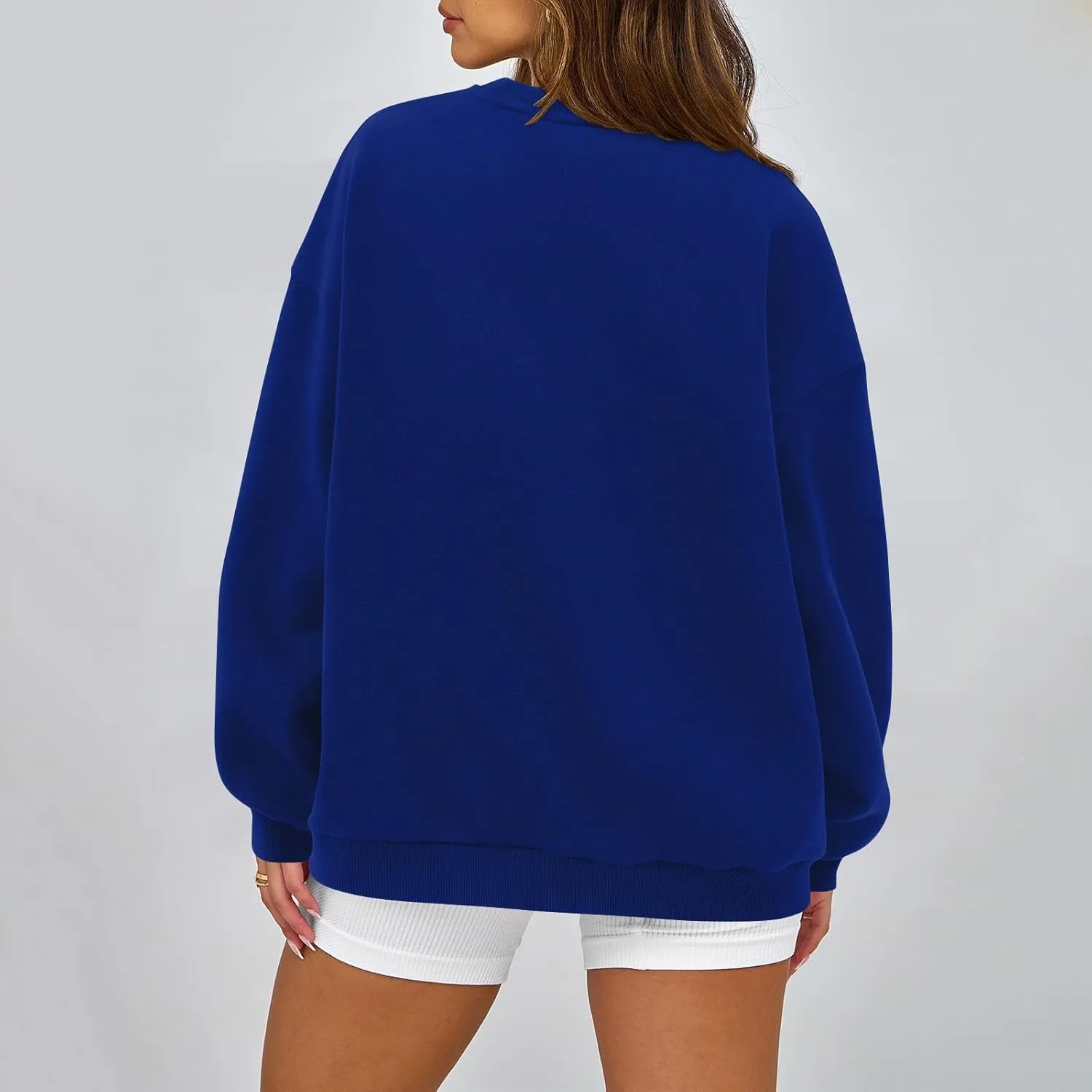 Sweatshirts For Women Oversized Crewneck Long Sleeve Hoodie Pullover Trendy Solid Fall Winter Clothes 2024