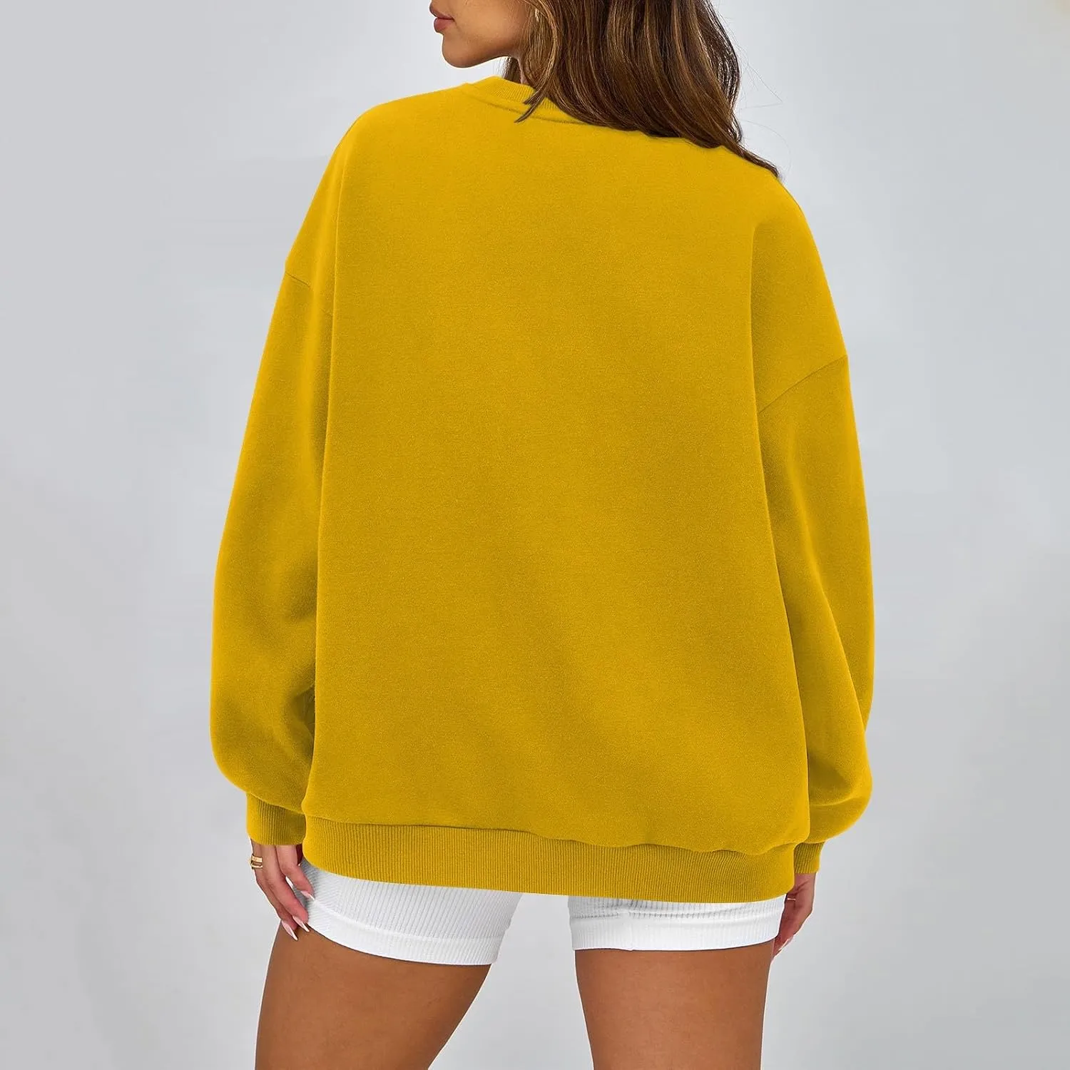 Sweatshirts For Women Oversized Crewneck Long Sleeve Hoodie Pullover Trendy Solid Fall Winter Clothes 2024