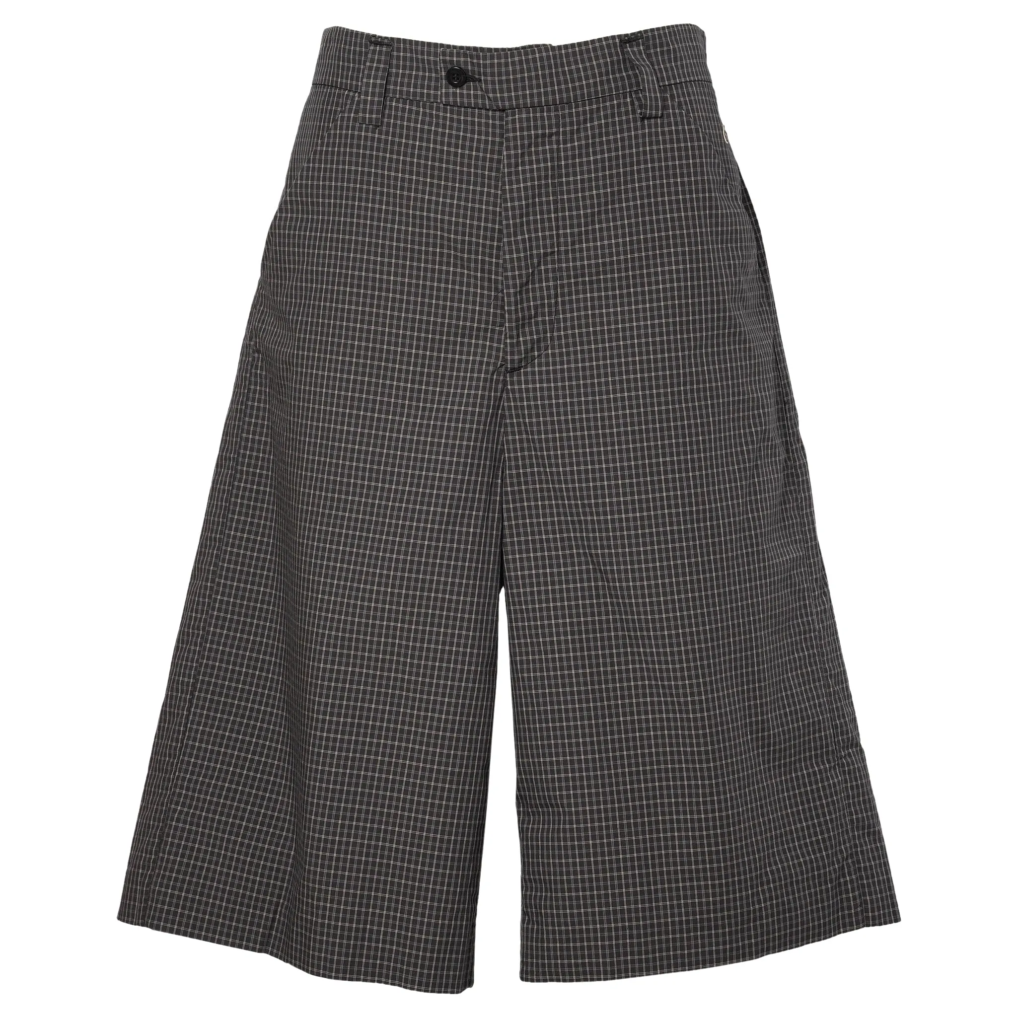 UNISEX TAILORED MINI PLAID SKATE SHORTS / BLACK