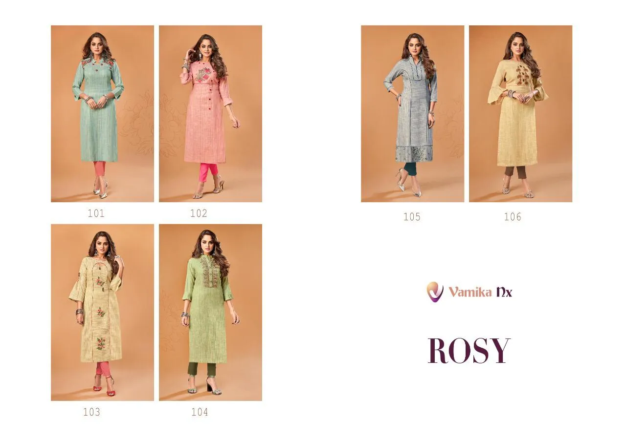 Vamika Nx Presents Rosy Pure Cotton Casual Wear Kurtis Collection