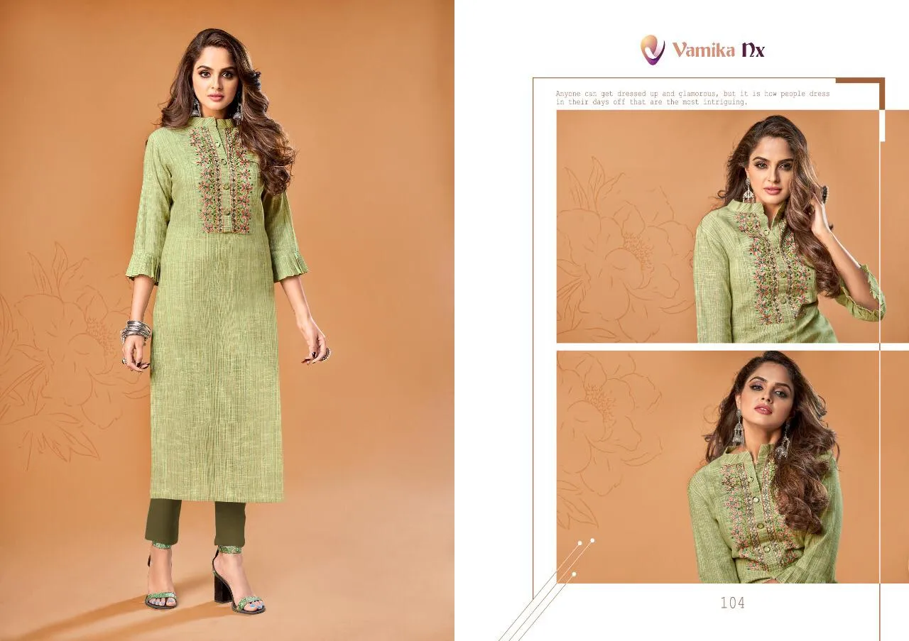 Vamika Nx Presents Rosy Pure Cotton Casual Wear Kurtis Collection