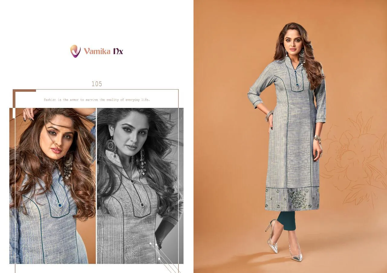 Vamika Nx Presents Rosy Pure Cotton Casual Wear Kurtis Collection