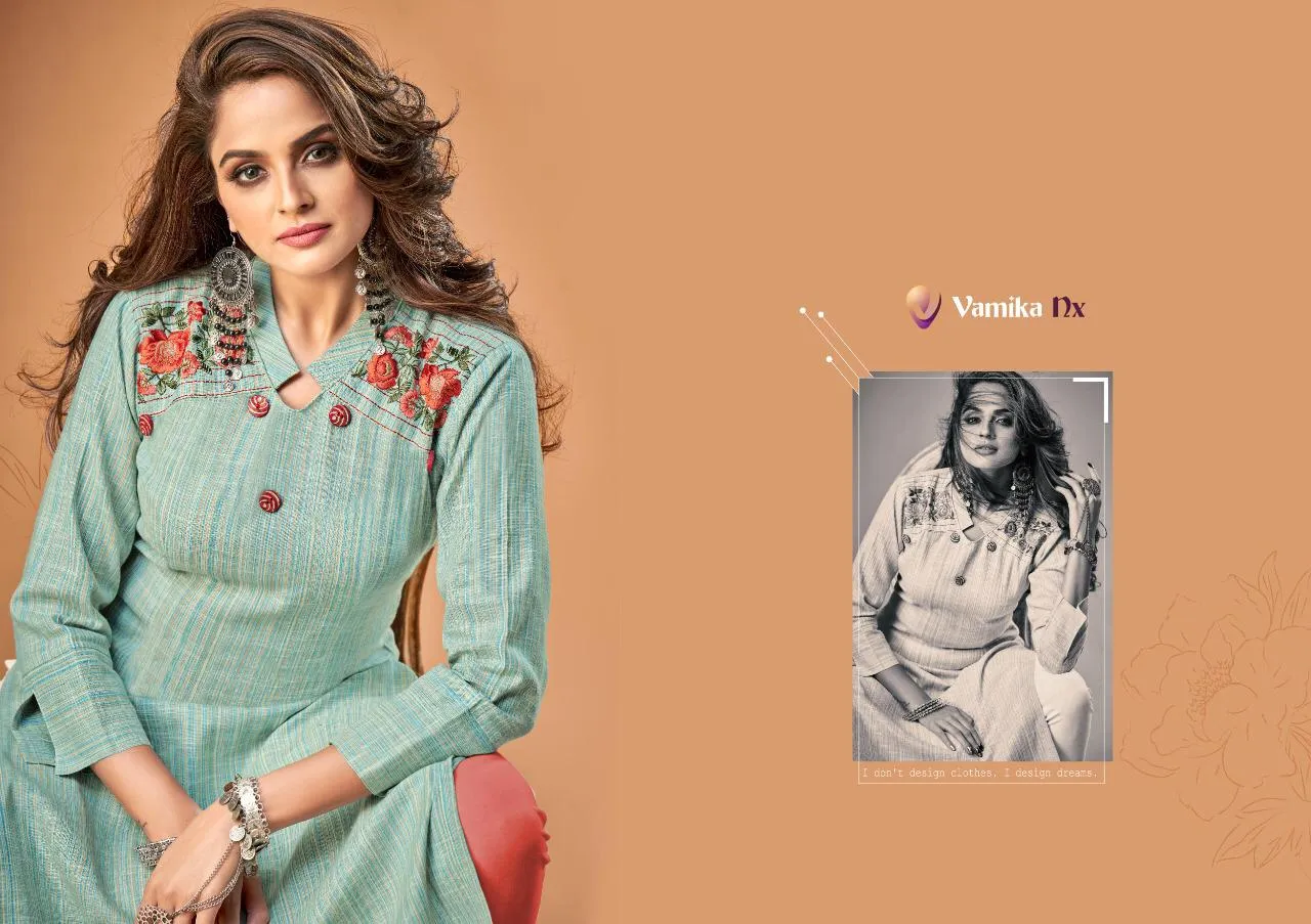 Vamika Nx Presents Rosy Pure Cotton Casual Wear Kurtis Collection