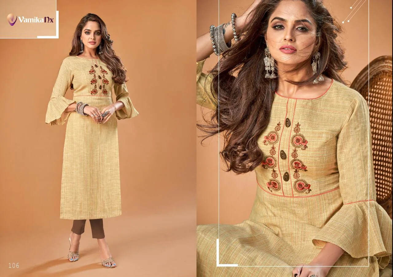 Vamika Nx Presents Rosy Pure Cotton Casual Wear Kurtis Collection