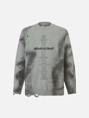 Vintage Ripped Tie-dye Sweater