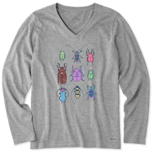 Women's Cool Bug Grid Long Sleeve Crusher Vee