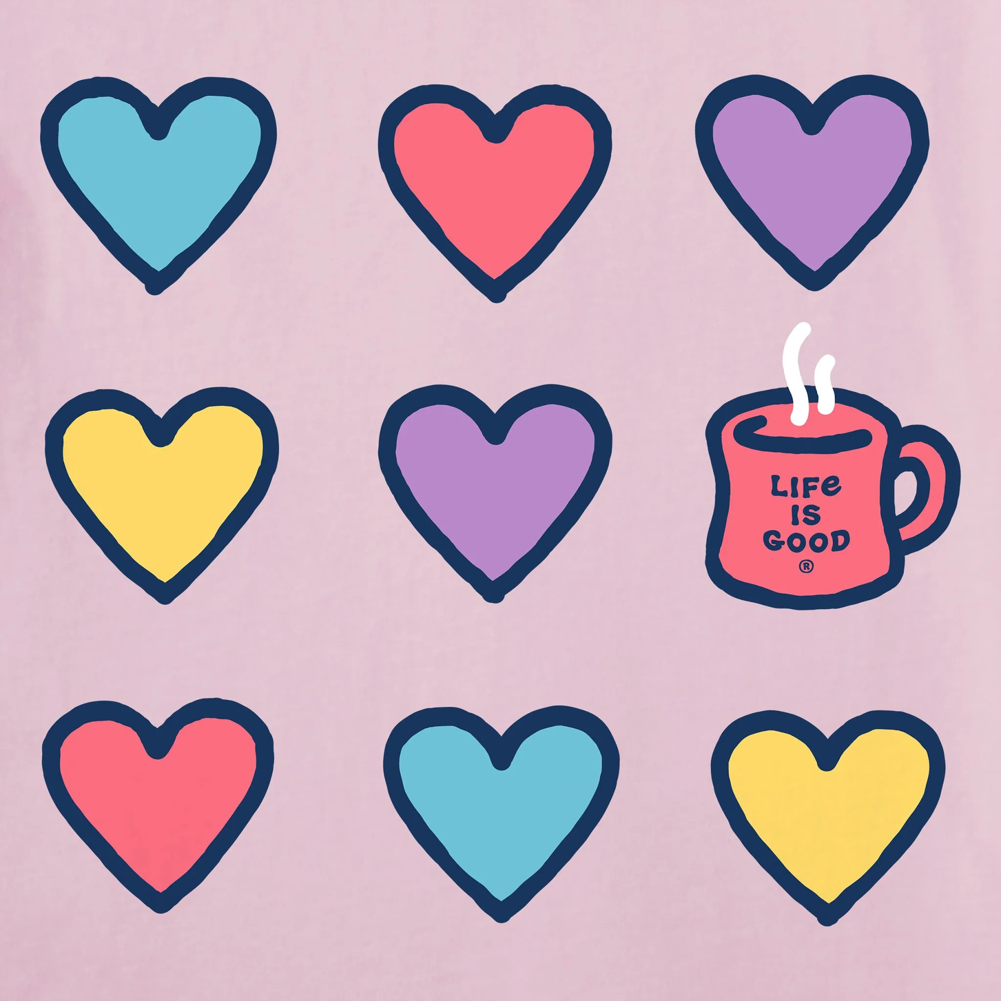 Women's Hearts and a Mug Long Sleeve Crusher Tee
