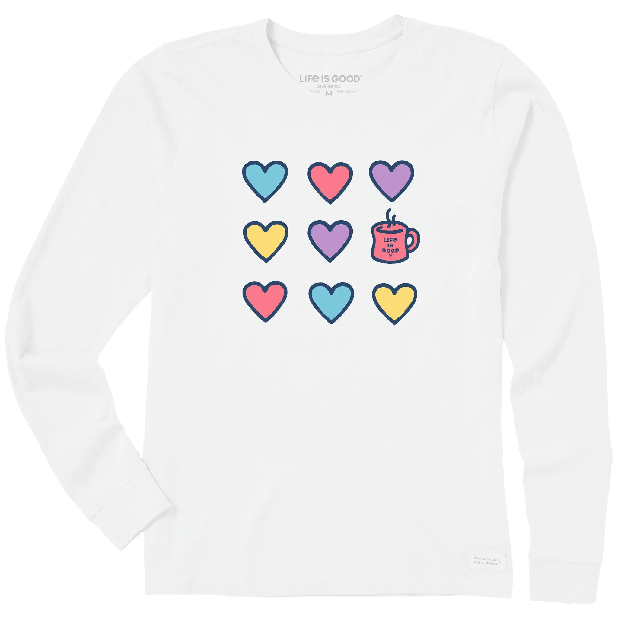 Women's Hearts and a Mug Long Sleeve Crusher Tee