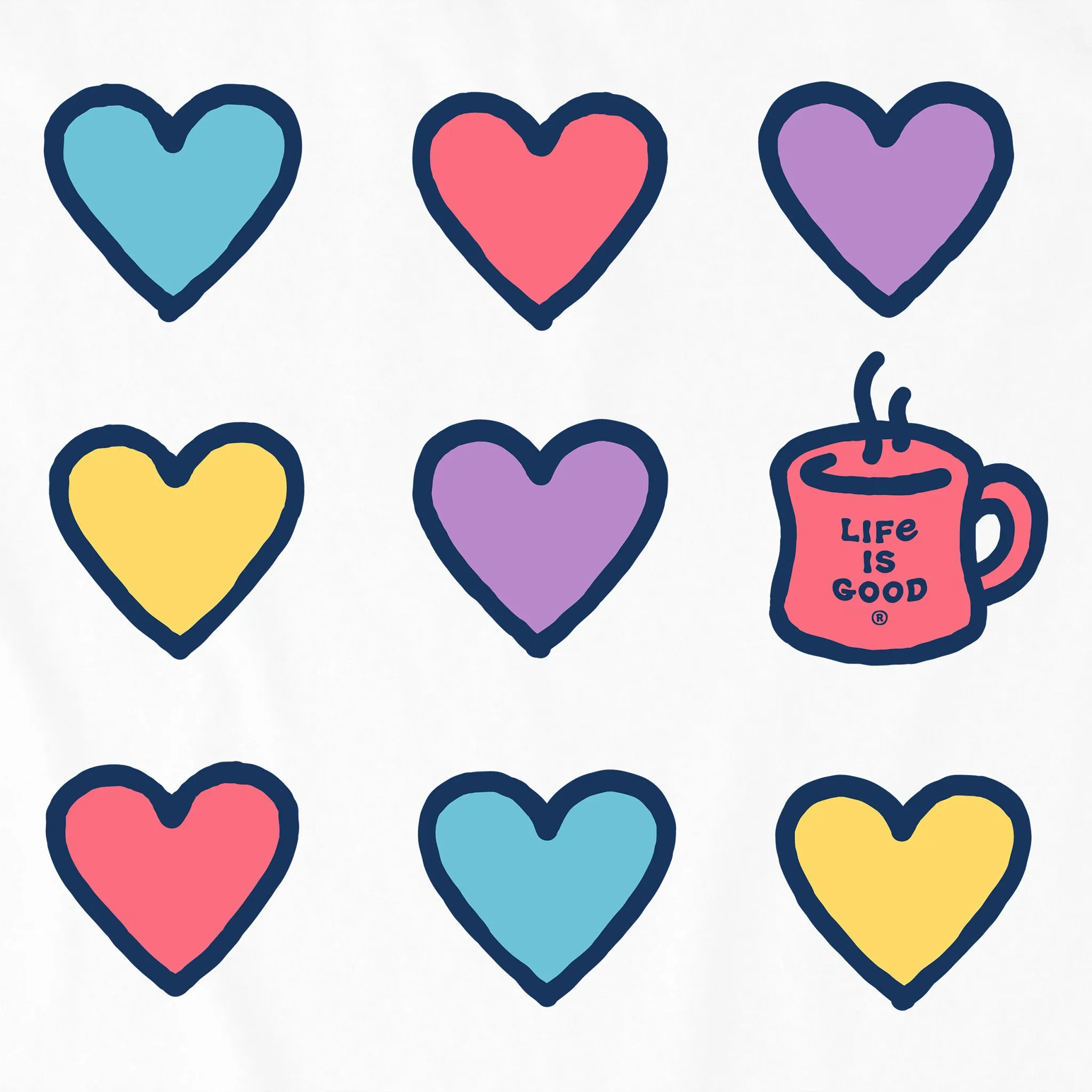 Women's Hearts and a Mug Long Sleeve Crusher Tee