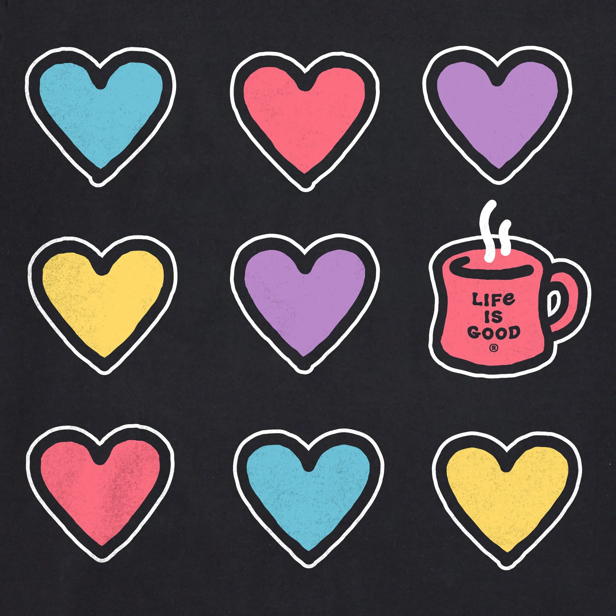 Women's Hearts and a Mug Long Sleeve Crusher Tee