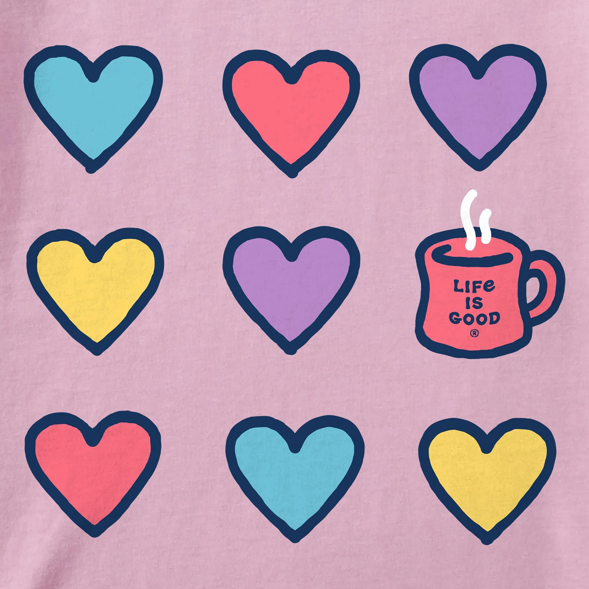 Women's Hearts and a Mug Long Sleeve Crusher Tee
