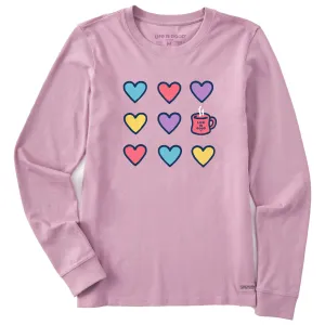 Women's Hearts and a Mug Long Sleeve Crusher Tee