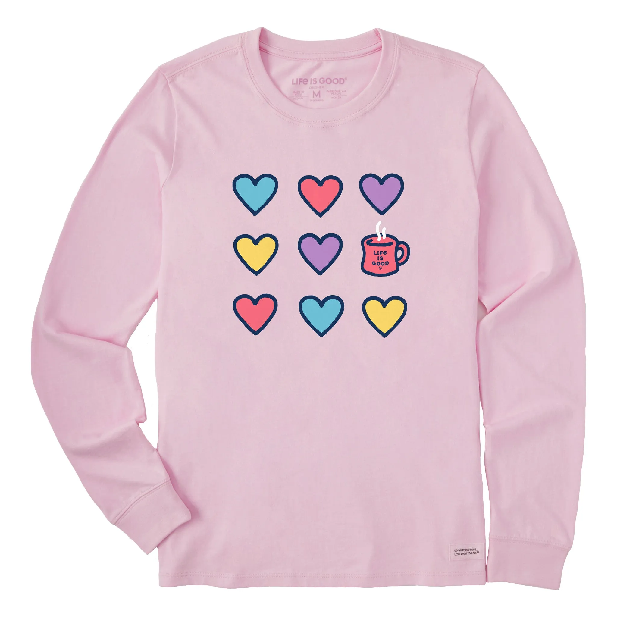 Women's Hearts and a Mug Long Sleeve Crusher Tee