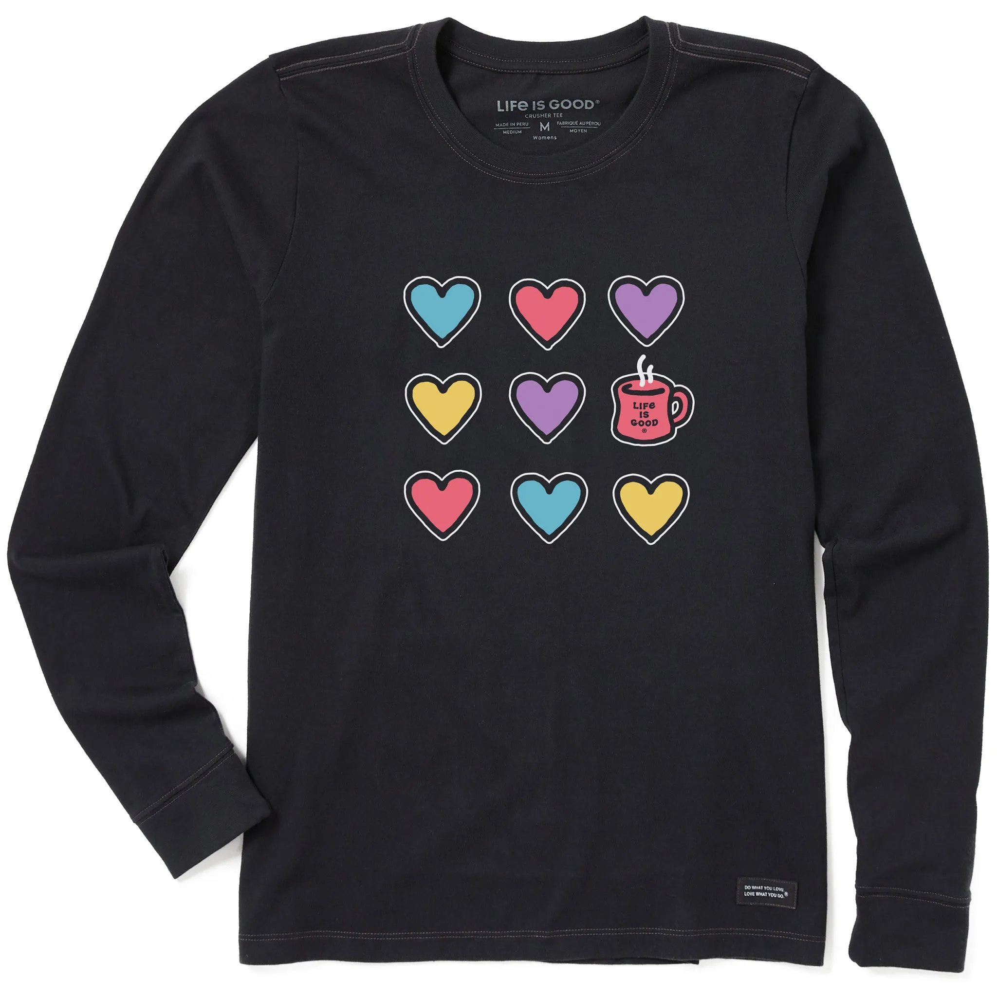 Women's Hearts and a Mug Long Sleeve Crusher Tee