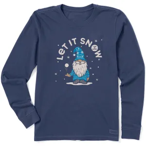 Women's Let It Snow Gnome Long Sleeve Crusher Tee
