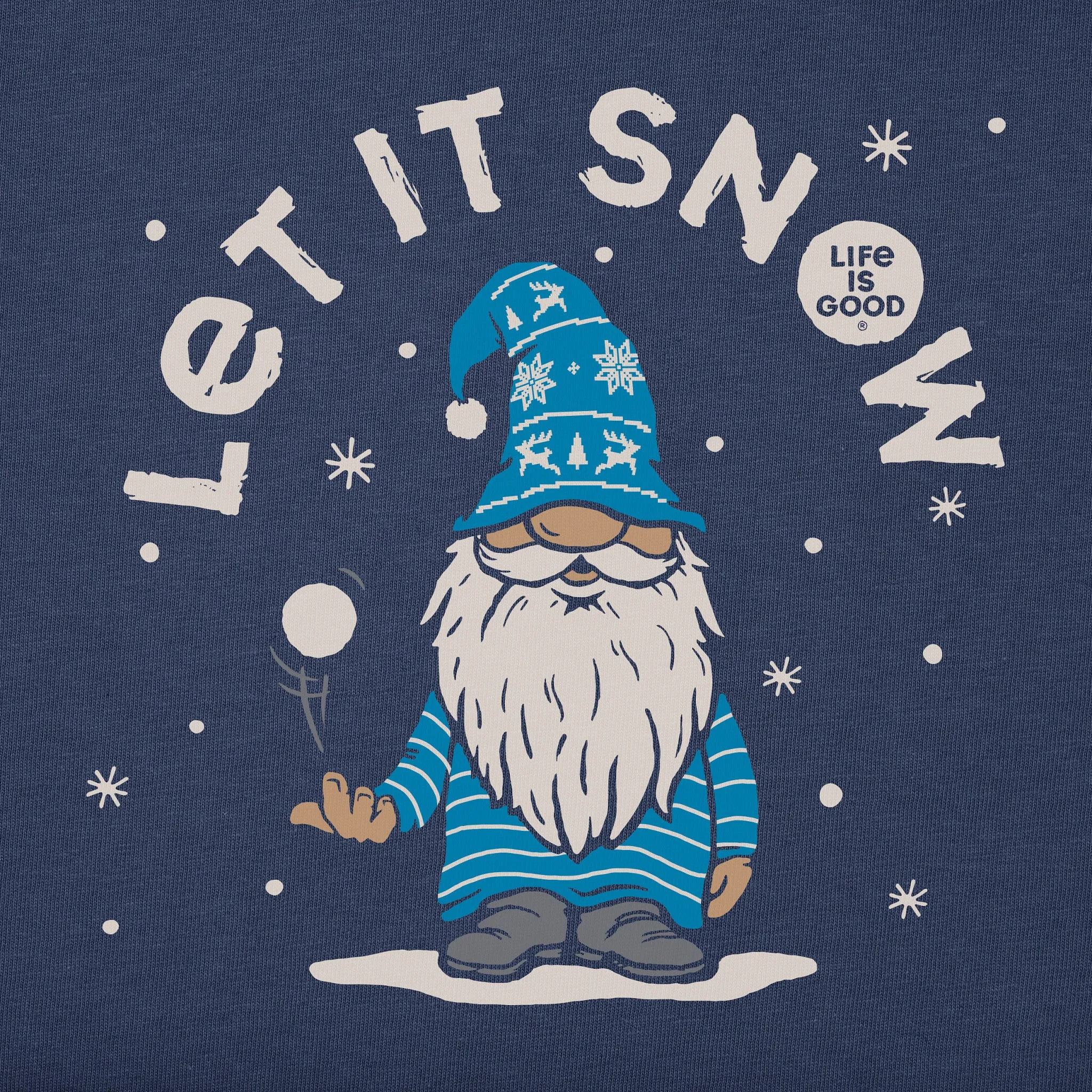 Women's Let It Snow Gnome Long Sleeve Crusher Tee