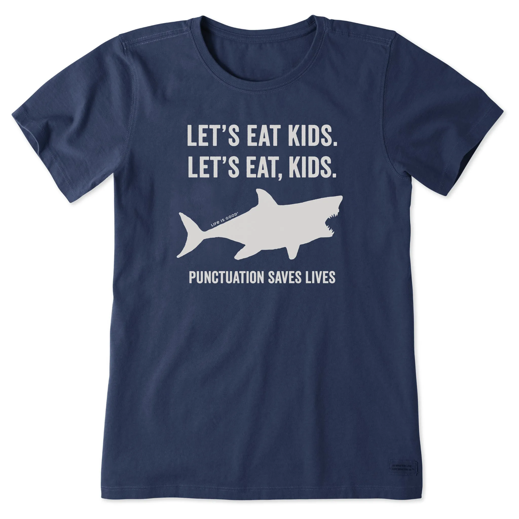 Women's Let's Eat, Kids Shark Short Sleeve Crusher Tee